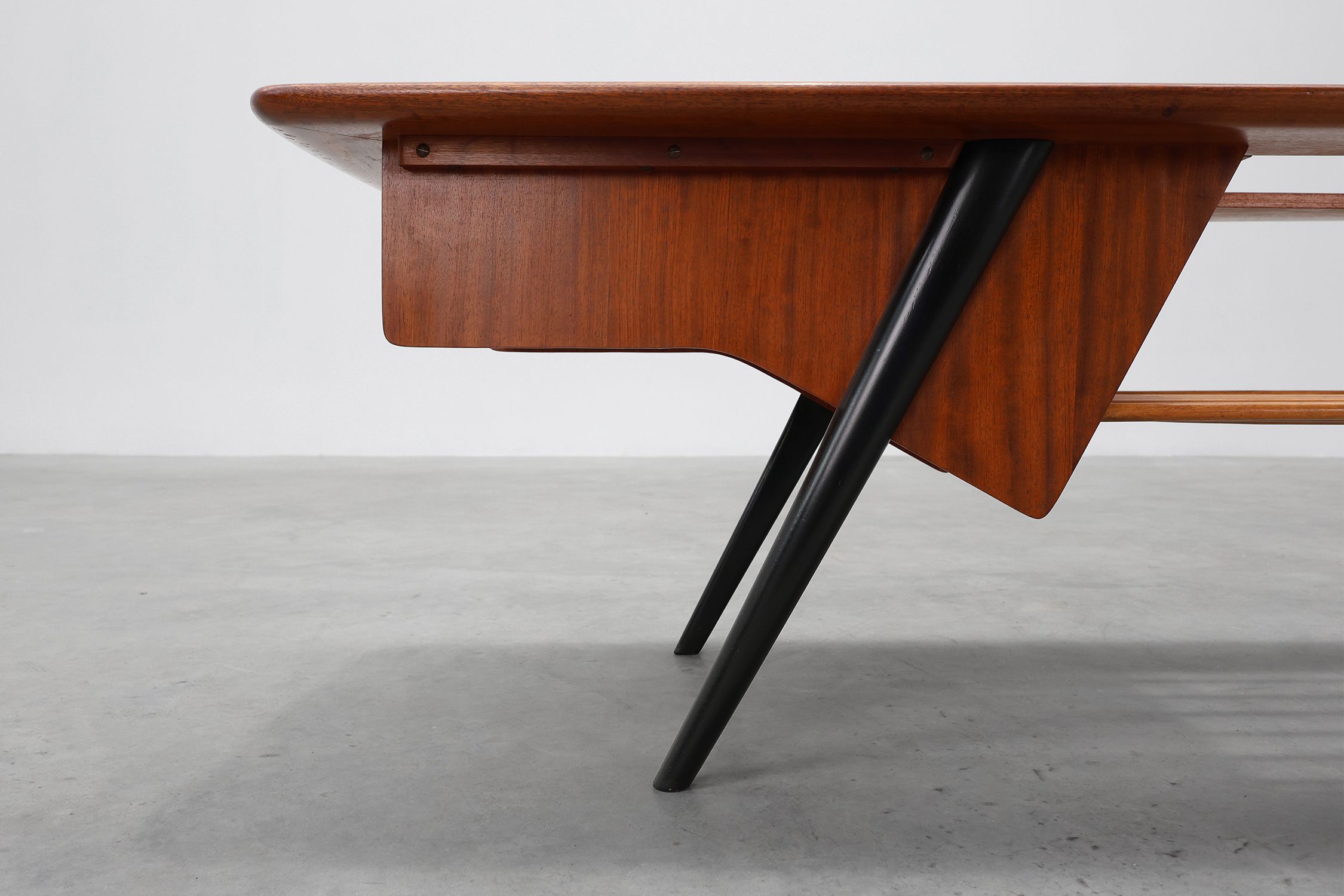 2 Coffee Tables model 210 in teak wood with ceramic tiles by Alfred Hendrickx for Belform, 1950sthumbnail